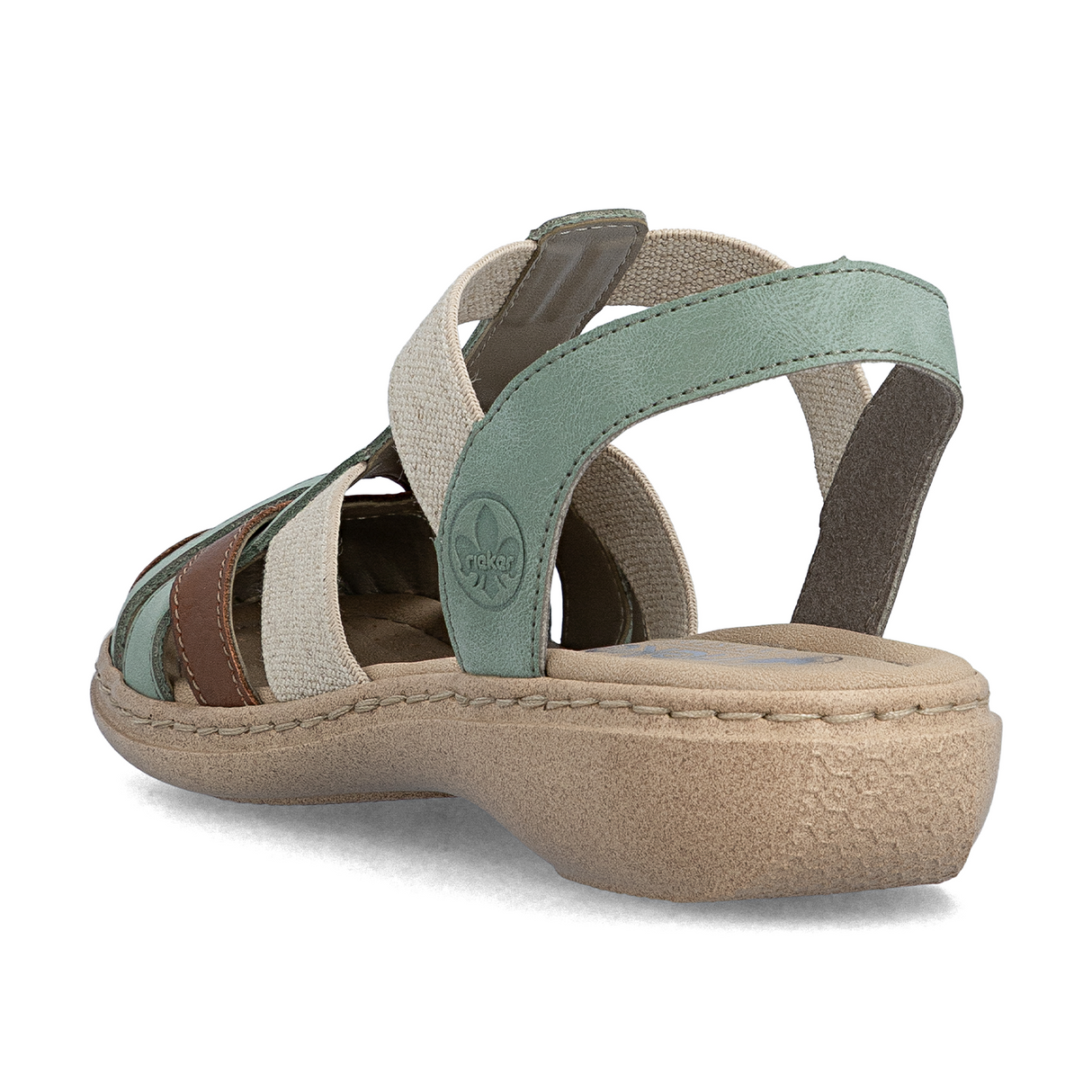 Rieker Regina 52 Backstrap Sandal (Women) - Beige/Cayenne/Mint Sandal - Backstrap - The Heel Shoe Fitters