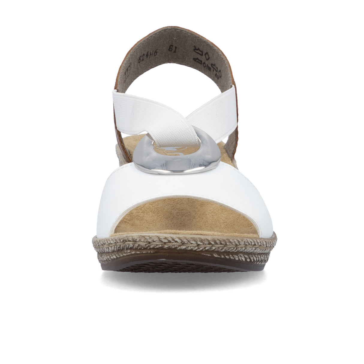 Rieker Fanni 624H6-81 Wedge Sandal (Women) - Weiss/Cayenne Sandal - Heel/Wedge - The Heel Shoe Fitters