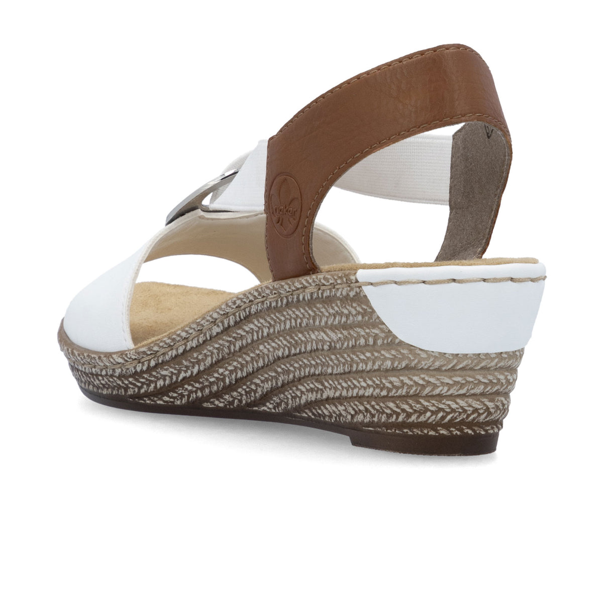 Rieker Fanni 624H6-81 Wedge Sandal (Women) - Weiss/Cayenne Sandal - Heel/Wedge - The Heel Shoe Fitters