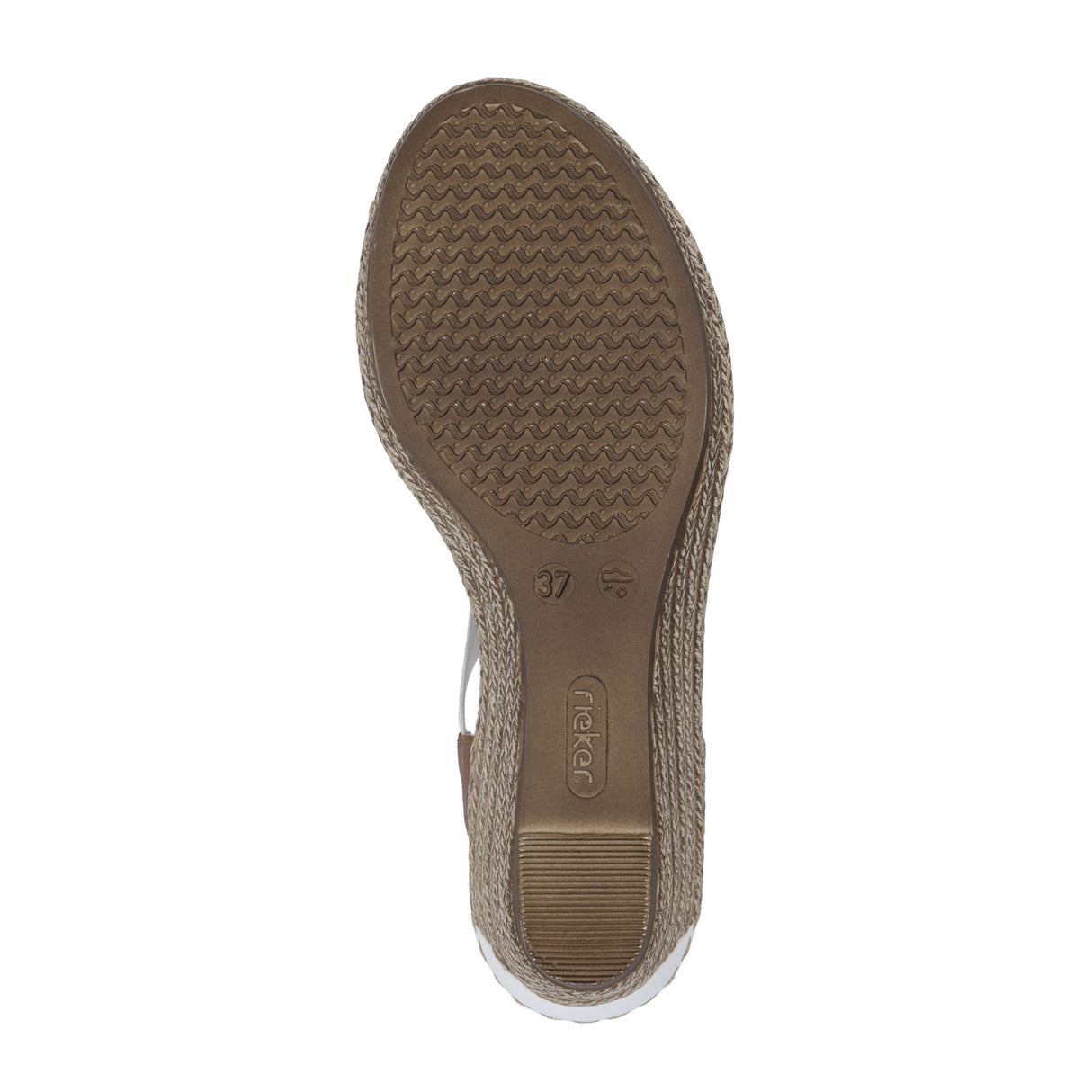 Rieker Fanni 624H6-81 Wedge Sandal (Women) - Weiss/Cayenne Sandal - Heel/Wedge - The Heel Shoe Fitters