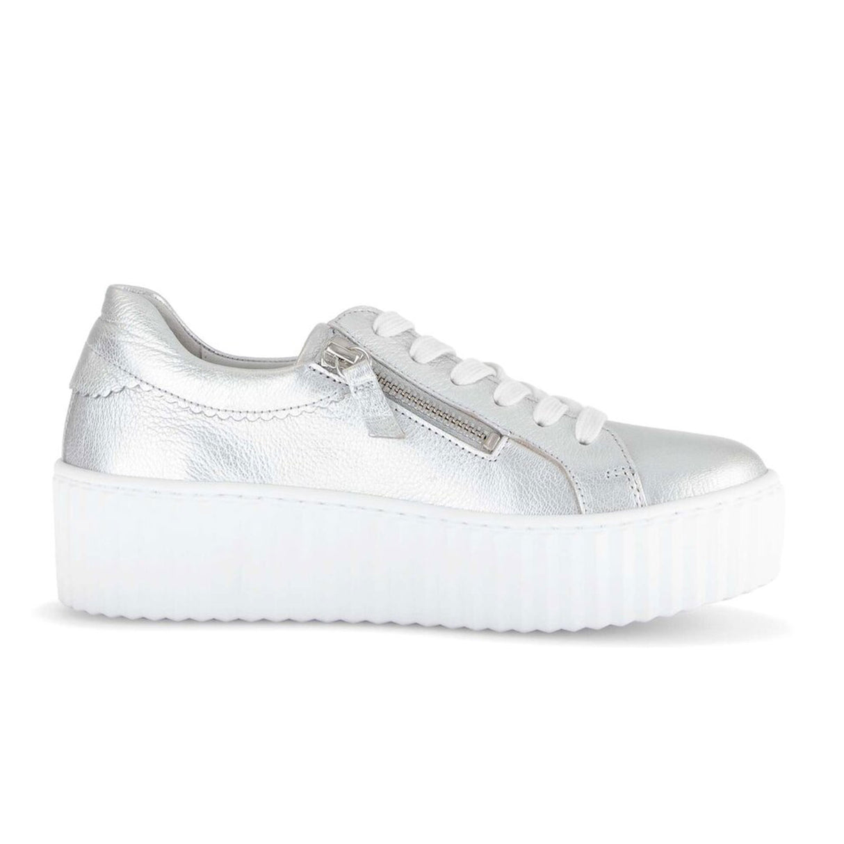 Gabor 200 Double Zip Platform Sneaker (Women) - Metal Cervo/Silber Athletic - Casual - Lace Up - The Heel Shoe Fitters