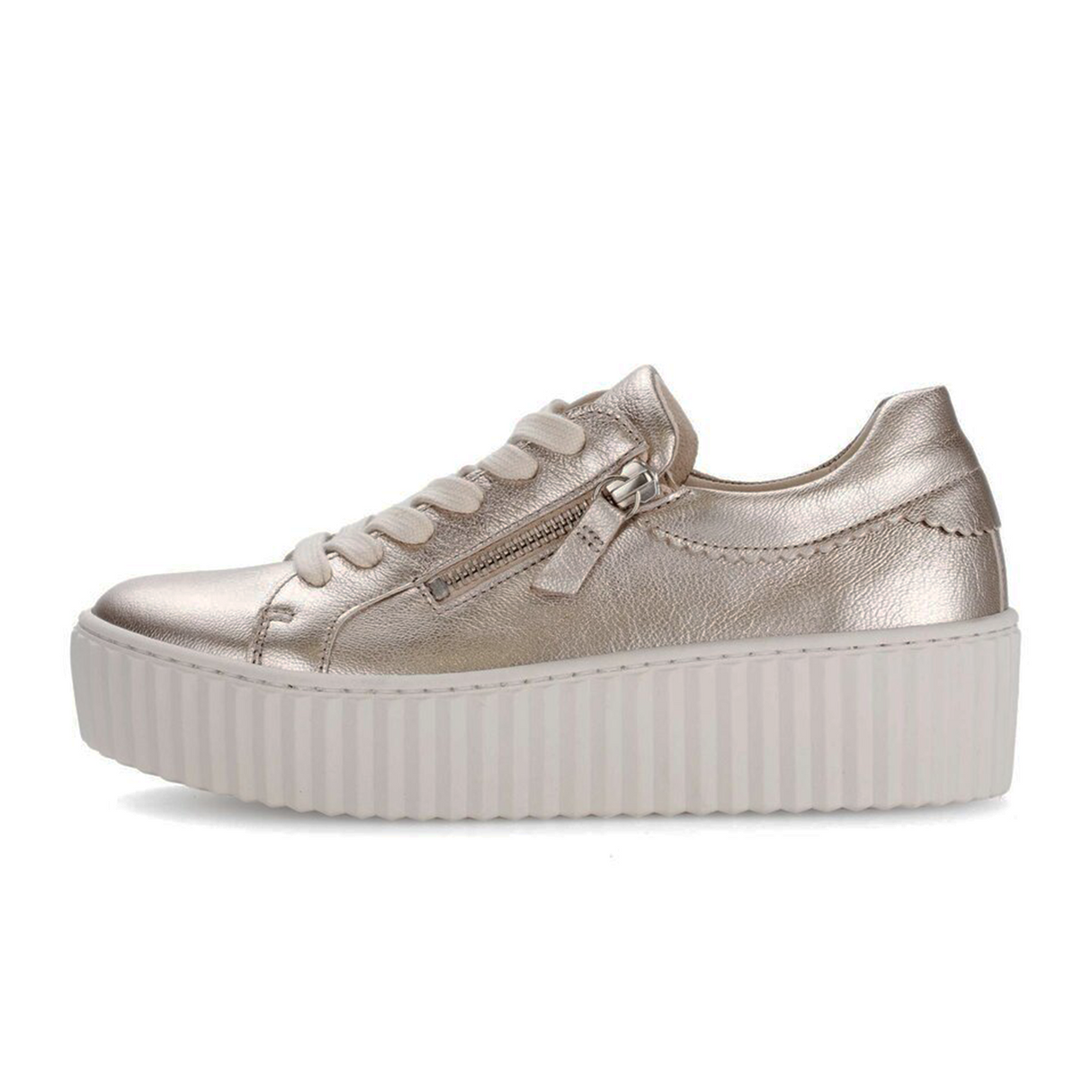 Gabor 200 Double Zip Platform Sneaker (Women) - Metal Cervo/Puder Athletic - Casual - Lace Up - The Heel Shoe Fitters