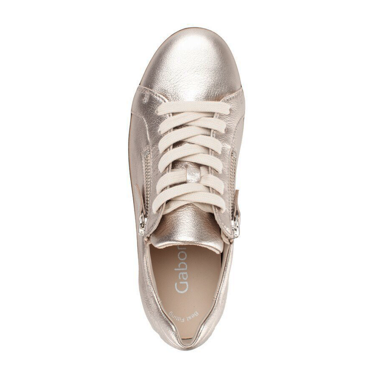 Gabor 200 Double Zip Platform Sneaker (Women) - Metal Cervo/Puder Athletic - Casual - Lace Up - The Heel Shoe Fitters