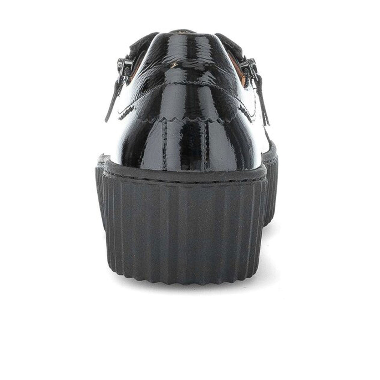 Gabor 200 Double Zip Platform Sneaker (Women) - Knautschlack/Schwarz Athletic - Casual - Lace Up - The Heel Shoe Fitters