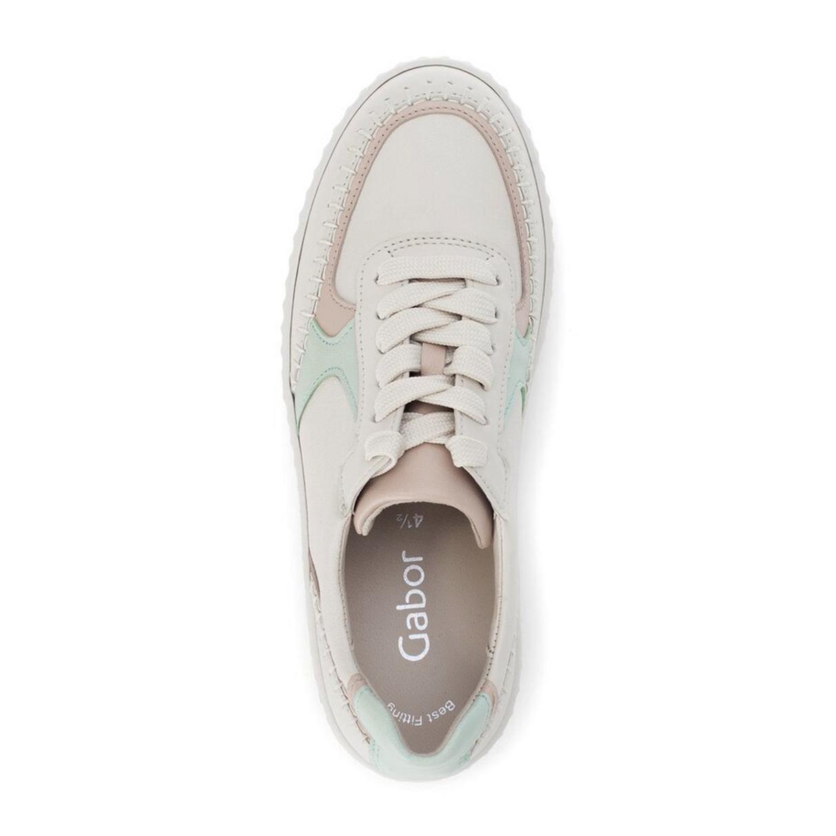 Gabor 204 Platform Stitch Sneaker (Women) - Nappa Nava/Caspian/Panna Athletic - Casual - Lace Up - The Heel Shoe Fitters