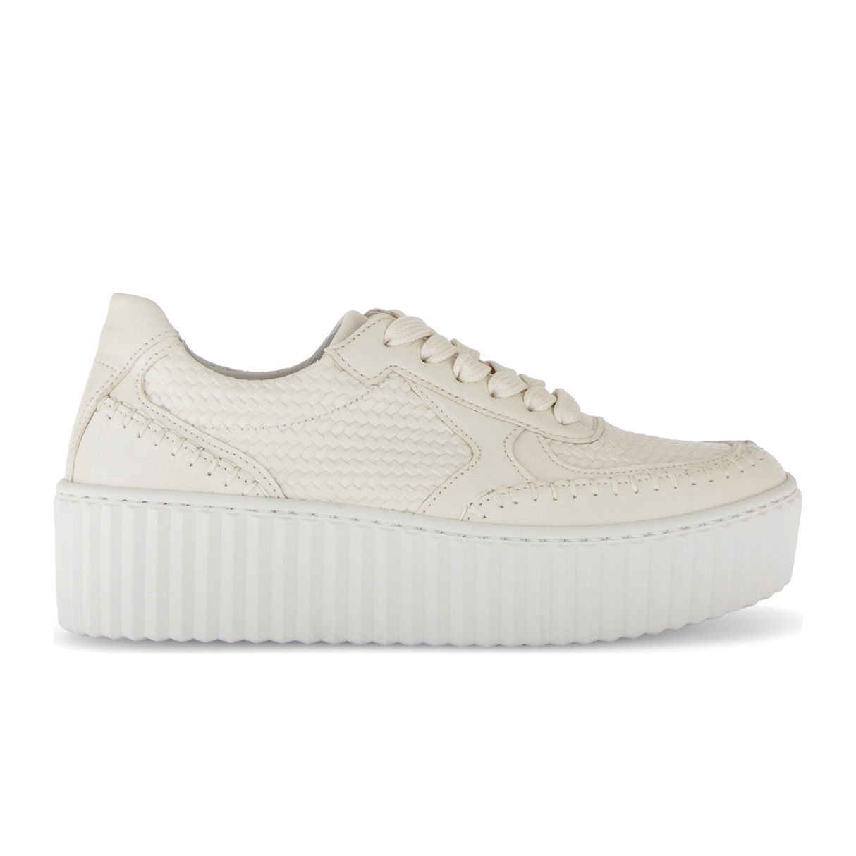 Gabor 204 Platform Stitch Sneaker (Women) - Nappa Nava/Treccia/Panna Athletic - Casual - Lace Up - The Heel Shoe Fitters