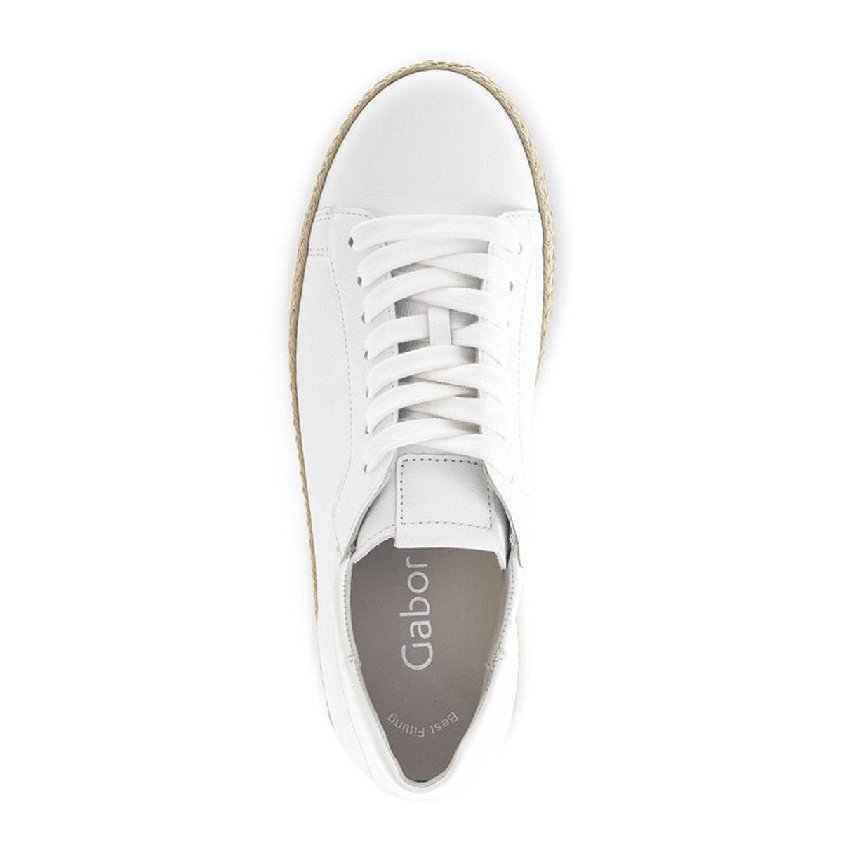 Gabor 270 Braided Jute Sneaker (Women) - Cervo/Weiss/Jute Athletic - Casual - Lace Up - The Heel Shoe Fitters