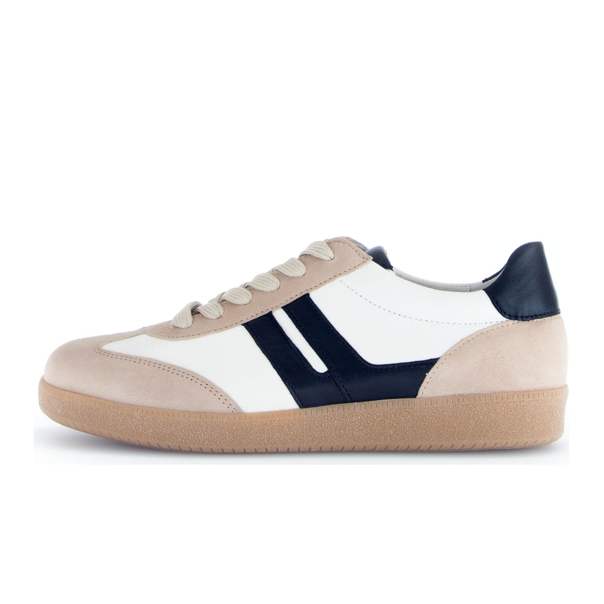 Gabor 300 Court Sneaker (Women) - Samtchevr/Nappa/Satin/Oak Athletic - Casual - Lace Up - The Heel Shoe Fitters
