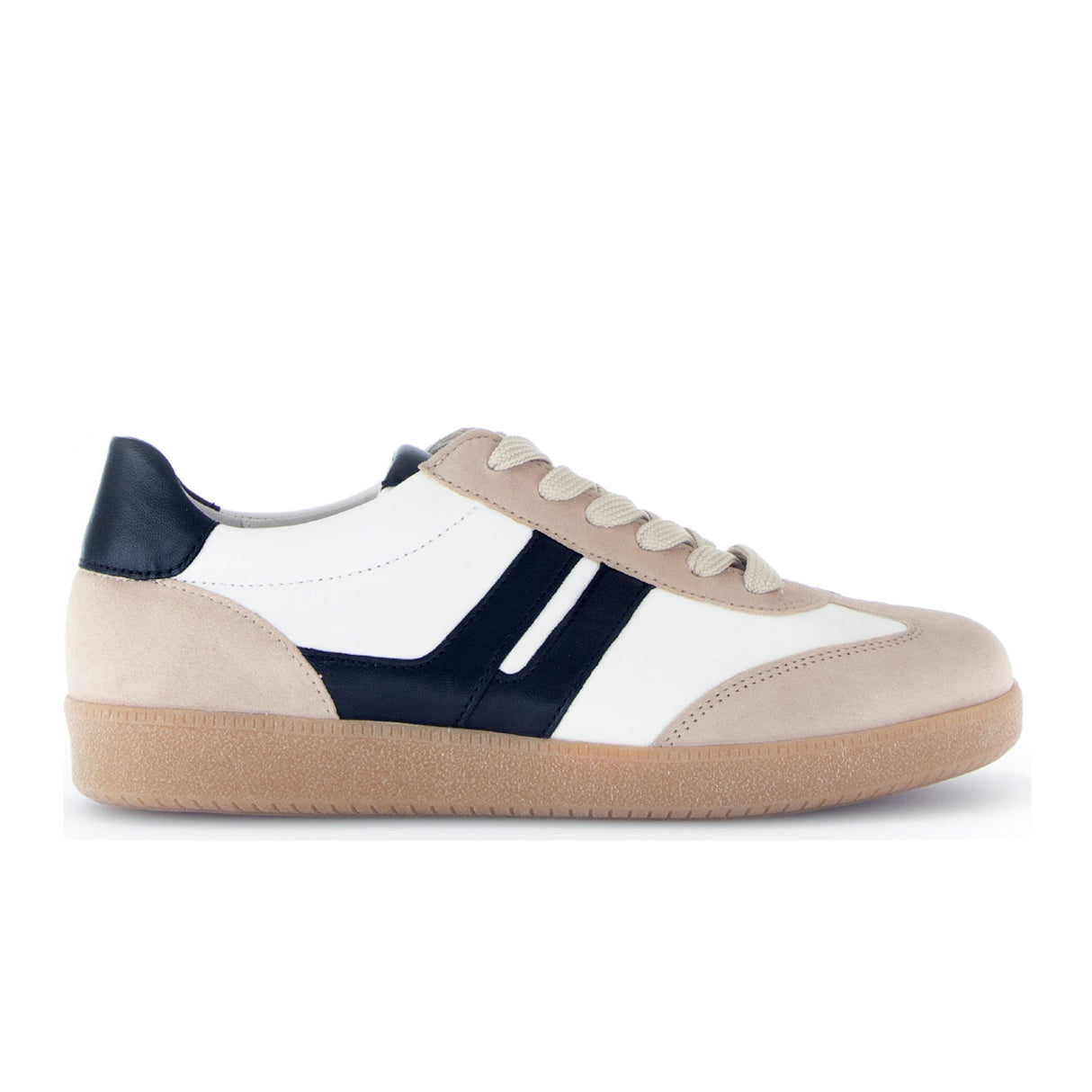 Gabor 300 Court Sneaker (Women) - Samtchevr/Nappa/Satin/Oak Athletic - Casual - Lace Up - The Heel Shoe Fitters