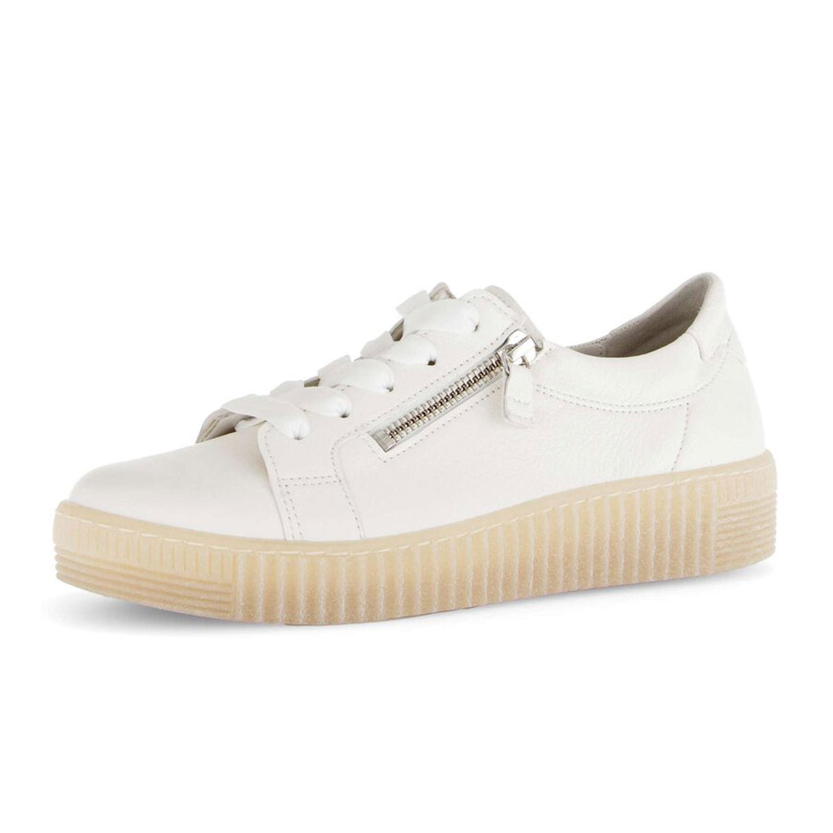 Gabor 334 Double Zip Sneaker (Women) - Nappa Nava/Latte Athletic - Casual - Lace Up - The Heel Shoe Fitters