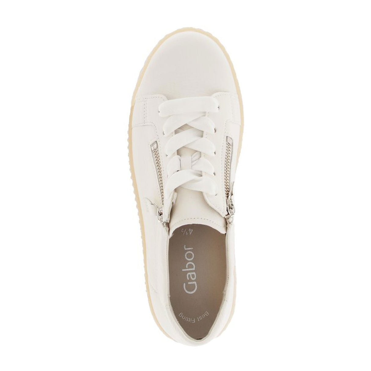 Gabor 334 Double Zip Sneaker (Women) - Nappa Nava/Latte Athletic - Casual - Lace Up - The Heel Shoe Fitters