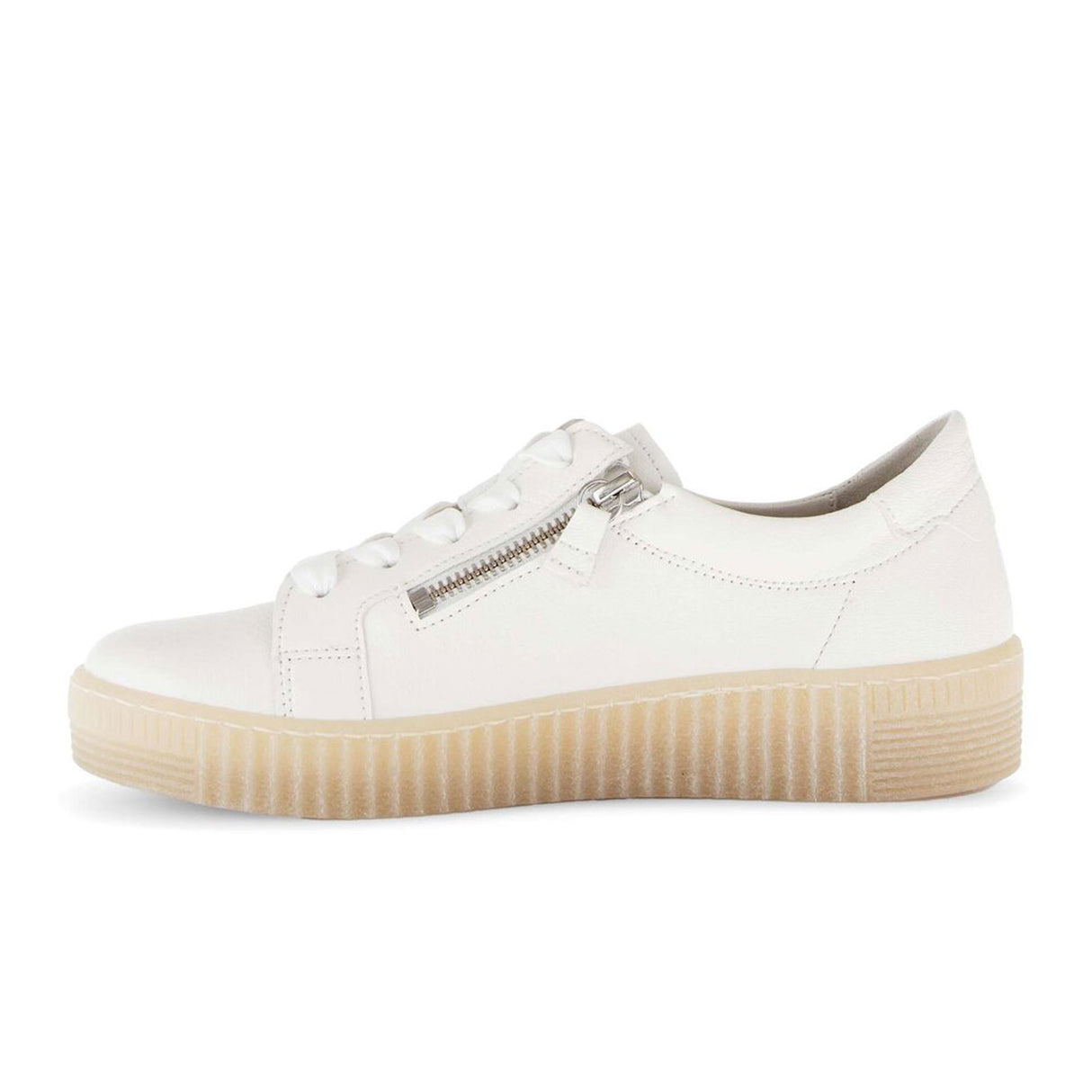 Gabor 334 Double Zip Sneaker (Women) - Nappa Nava/Latte Athletic - Casual - Lace Up - The Heel Shoe Fitters