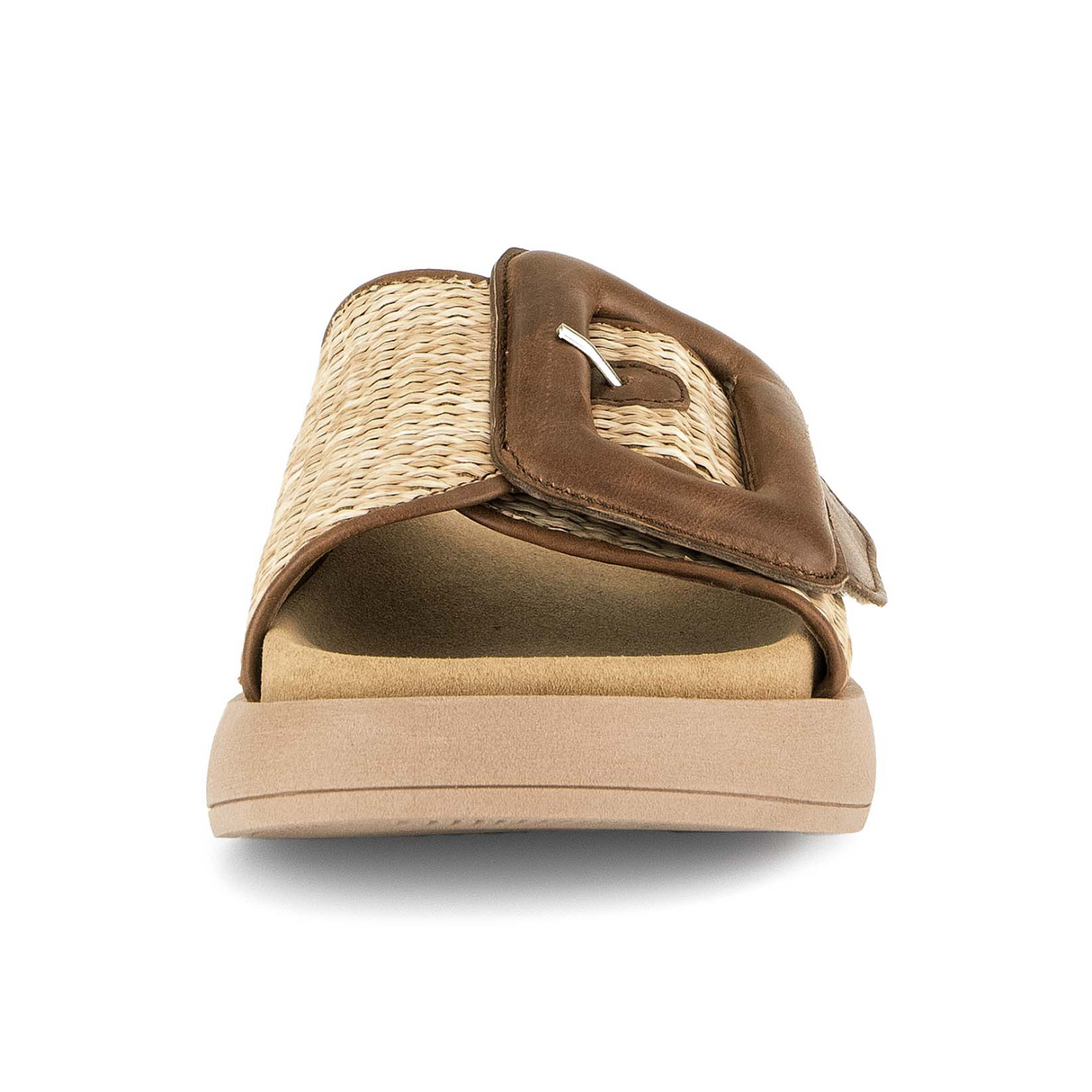 Gabor 754 Buckle Slide (Women) - Raffia Sandal - Slide - The Heel Shoe Fitters