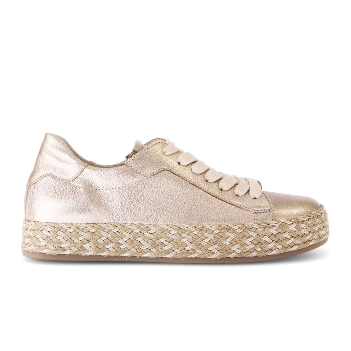 Gabor 270 Braided Jute Sneaker (Women) - Metal Cervo/Puder Athletic - Casual - Lace Up - The Heel Shoe Fitters