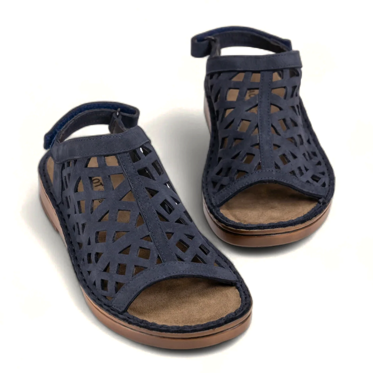 Naot Amadora Sling Sandal (Women) - Navy Velvet Nubuck Sandal - Backstrap - The Heel Shoe Fitters