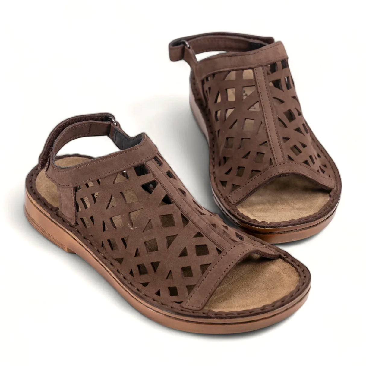 Naot Amadora Sling Sandal (Women) - Coffee Bean Nubuck Sandal - Backstrap - The Heel Shoe Fitters