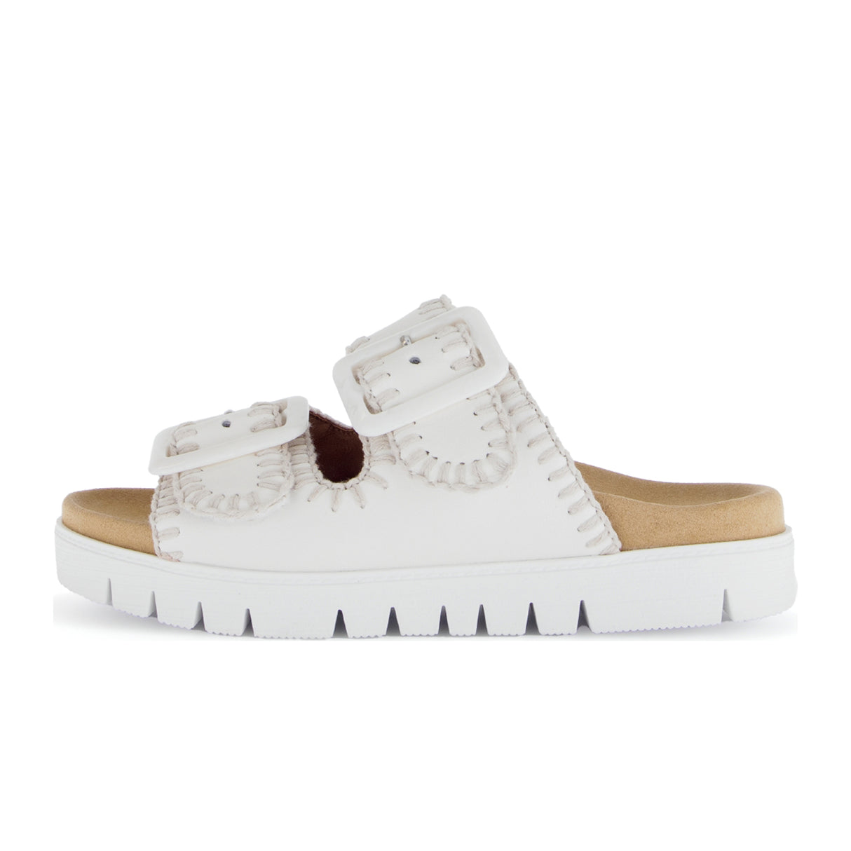 Gabor 741 Stitch Slide Sandal (Women) - Nappa Nava/Latte Sandal - Slide - The Heel Shoe Fitters