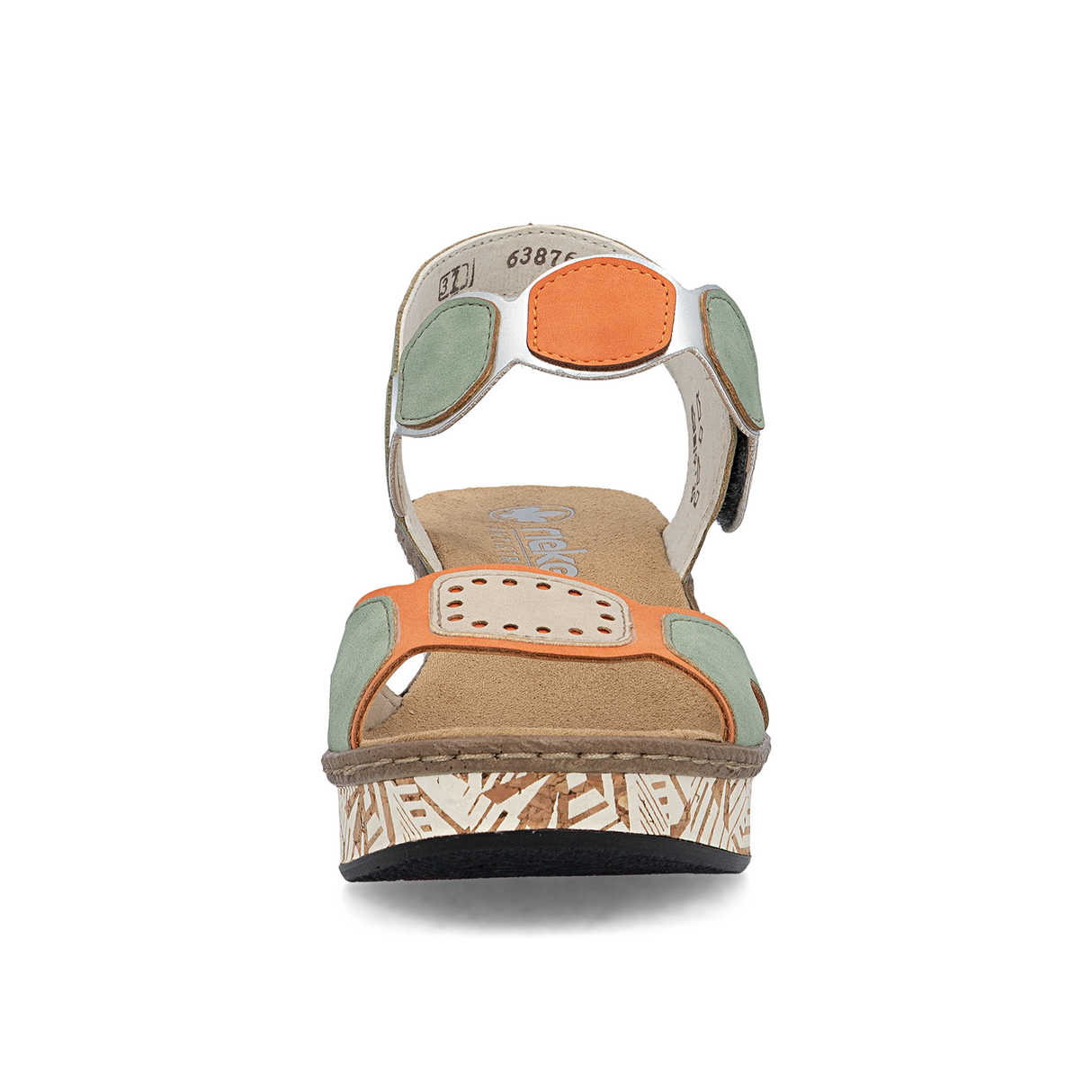 Rieker Fanni 76 Wedge Sandal (Women) - Pumpkin/Peppermint/Ginger Sandal - Heel/Wedge - The Heel Shoe Fitters