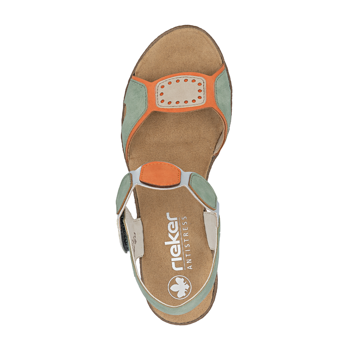 Rieker Fanni 76 Wedge Sandal (Women) - Pumpkin/Peppermint/Ginger Sandal - Heel/Wedge - The Heel Shoe Fitters