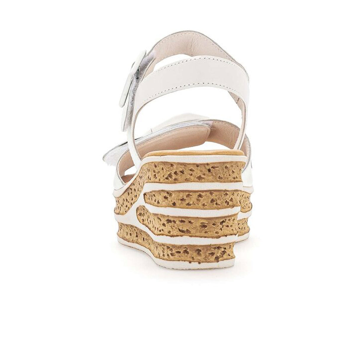 Gabor 653 Platform Wedge Sandal (Women) - White Lamn/Nappa Sandal - Heel/Wedge - The Heel Shoe Fitters