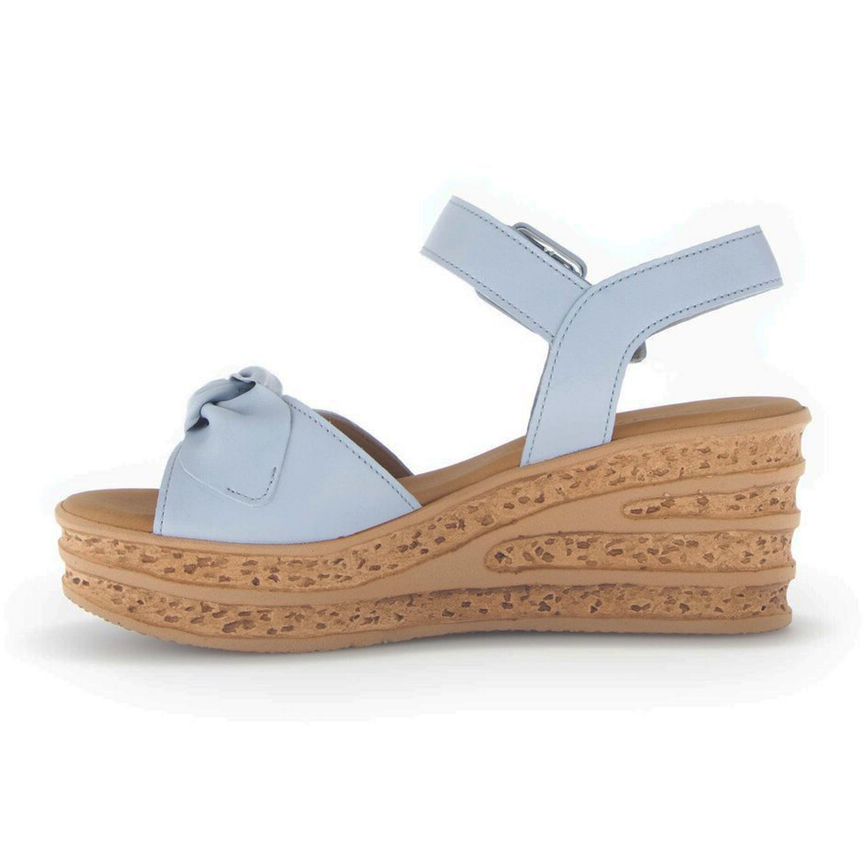 Gabor 653 Platform Wedge Sandal (Women) - Caspian Nappa/Sky Sandal - Heel/Wedge - The Heel Shoe Fitters