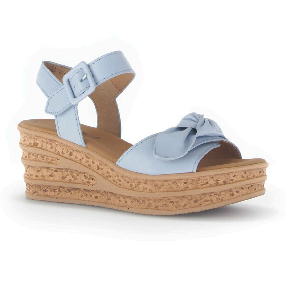 Gabor 653 Platform Wedge Sandal (Women) - Caspian Nappa/Sky Sandal - Heel/Wedge - The Heel Shoe Fitters