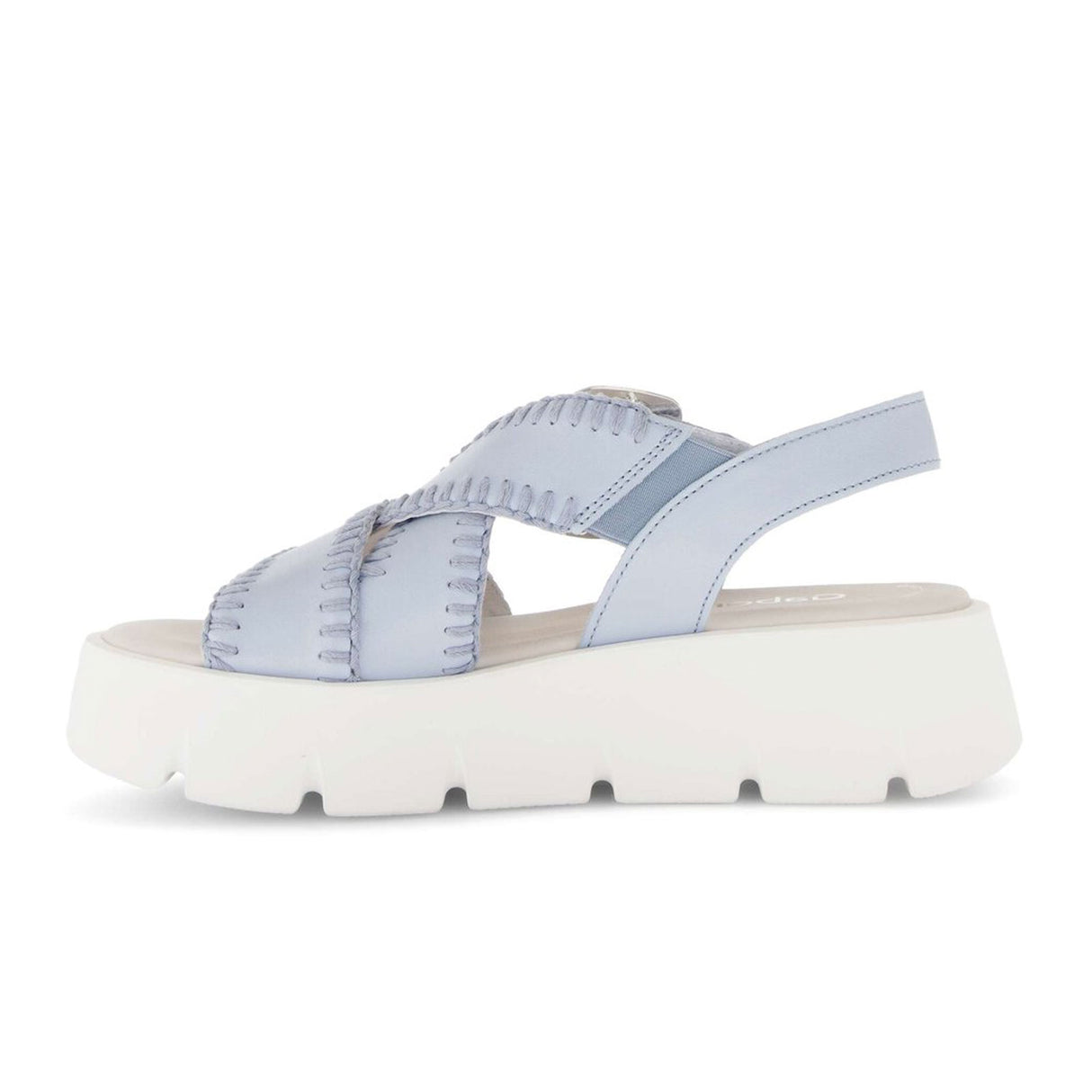 Gabor 751 Stitch Platform Backstrap Sandal (Women) - Caspian Nappa/Sky Sandal - Backstrap - The Heel Shoe Fitters