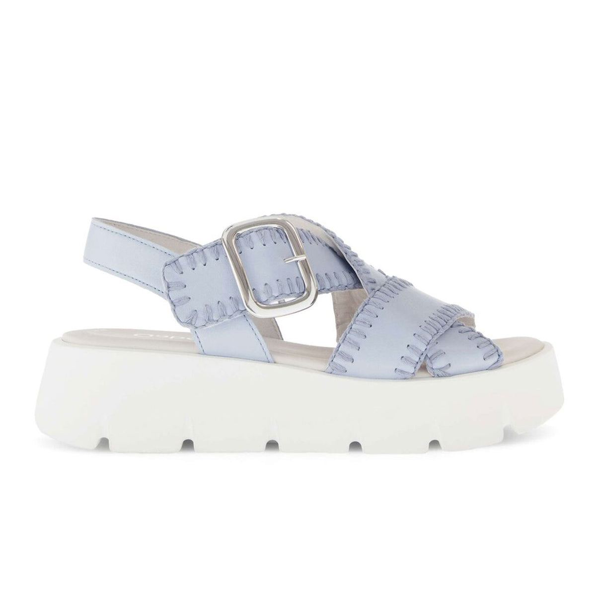 Gabor 751 Stitch Platform Backstrap Sandal (Women) - Caspian Nappa/Sky Sandal - Backstrap - The Heel Shoe Fitters