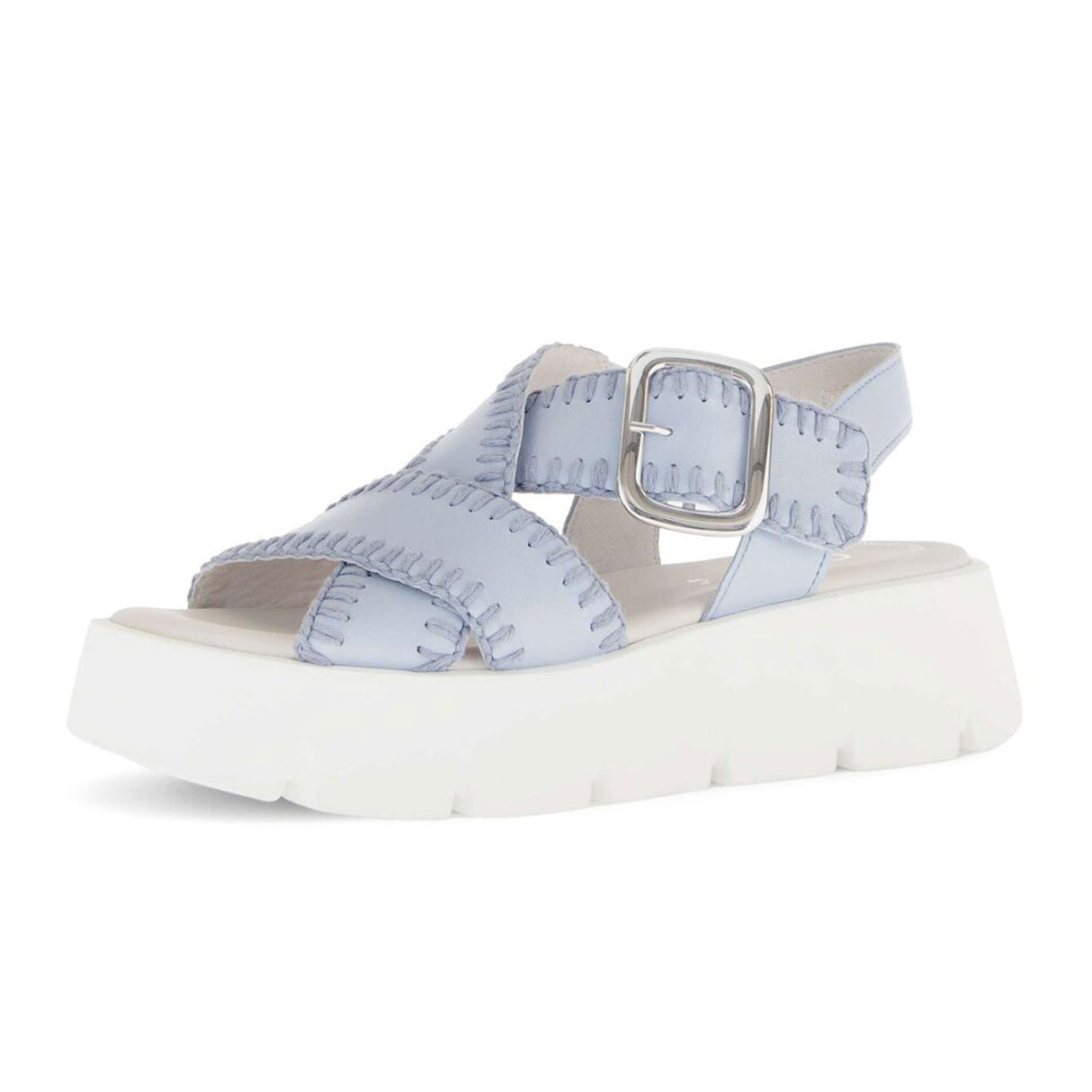 Gabor 751 Stitch Platform Backstrap Sandal (Women) - Caspian Nappa/Sky Sandal - Backstrap - The Heel Shoe Fitters