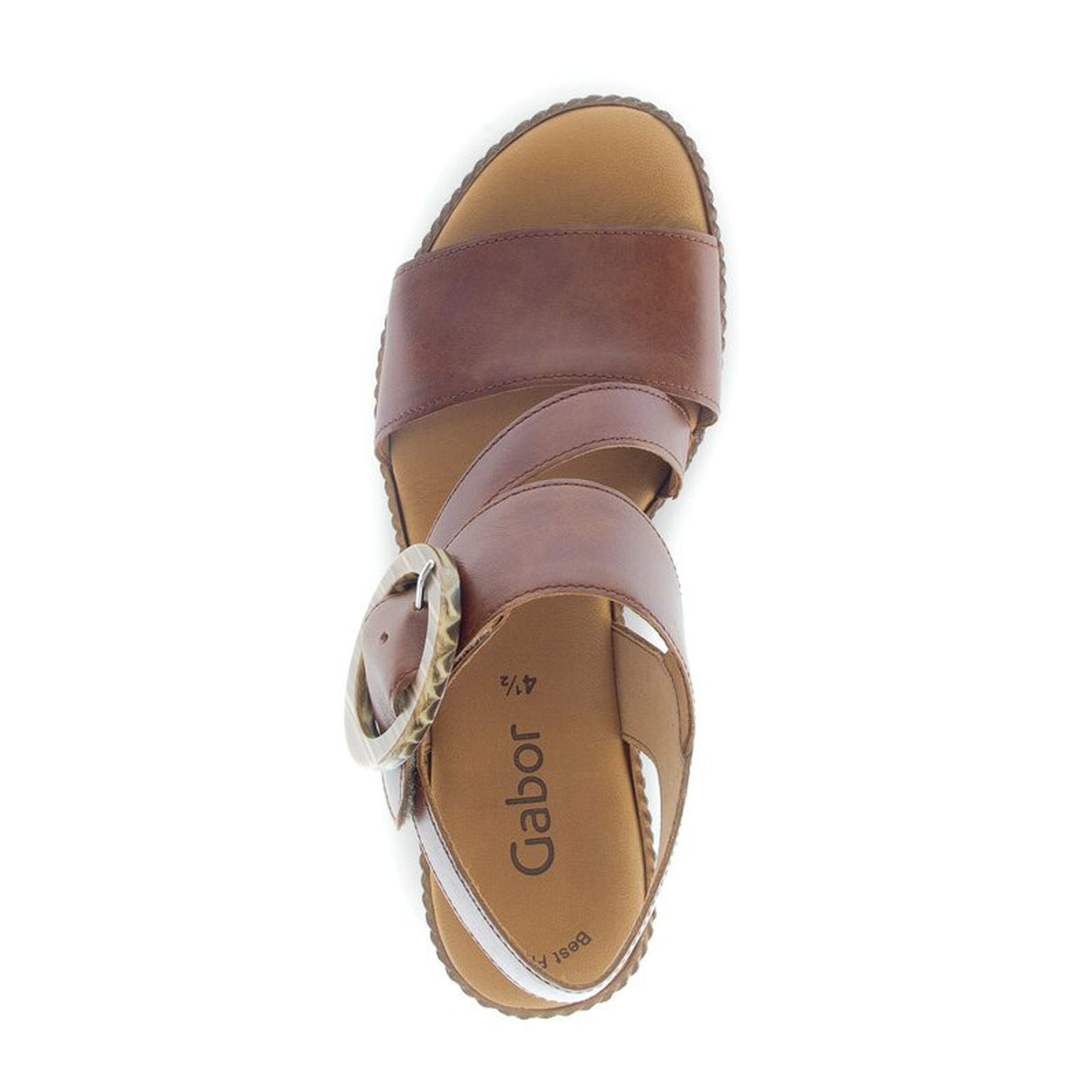 Gabor 770 Braided Wedge Sandal (Women) - Cuoio/Camel Sandal - Heel/Wedge - The Heel Shoe Fitters