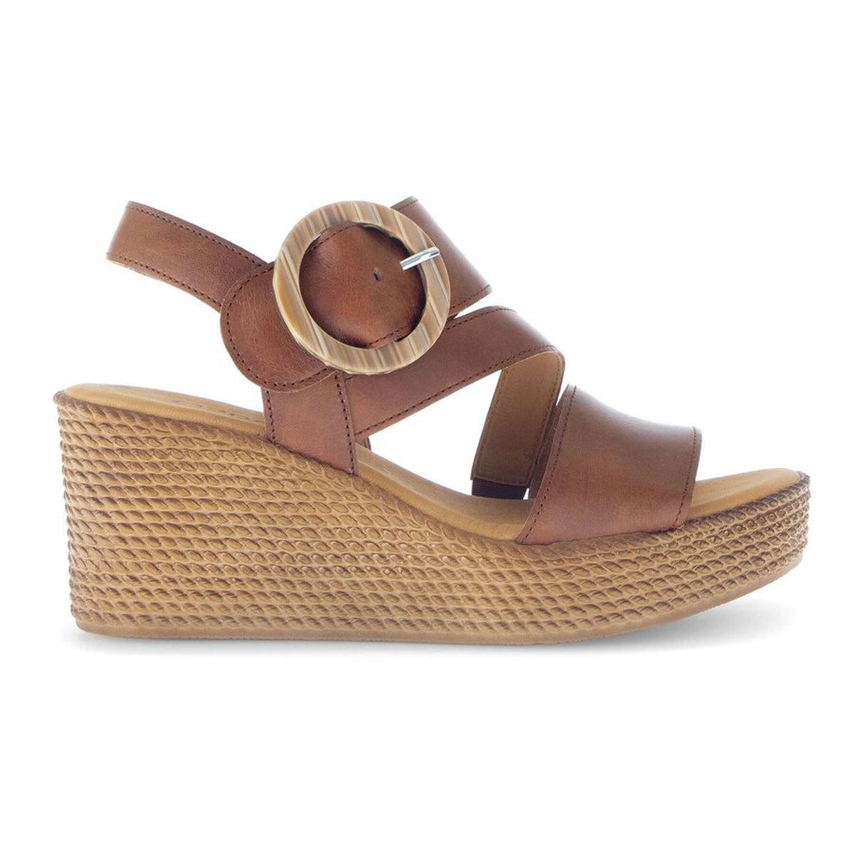 Gabor 770 Braided Wedge Sandal (Women) - Cuoio/Camel Sandal - Heel/Wedge - The Heel Shoe Fitters