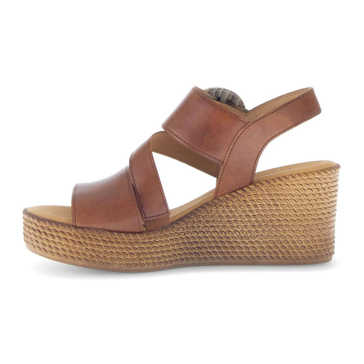 Gabor 770 Braided Wedge Sandal (Women) - Cuoio/Camel Sandal - Heel/Wedge - The Heel Shoe Fitters