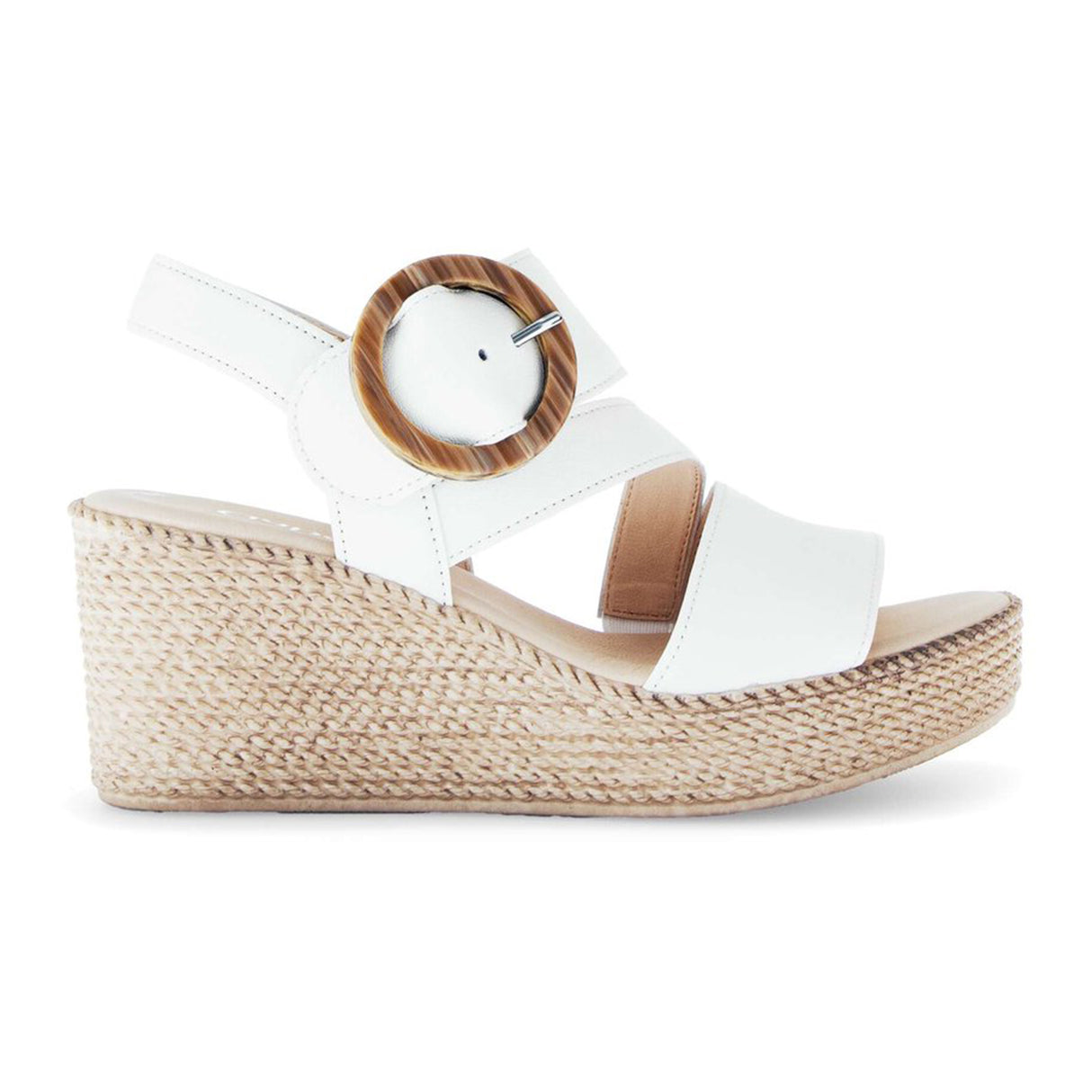 Gabor 770 Braided Wedge Sandal (Women) - Nappa Nava/Latte Sandal - Heel/Wedge - The Heel Shoe Fitters