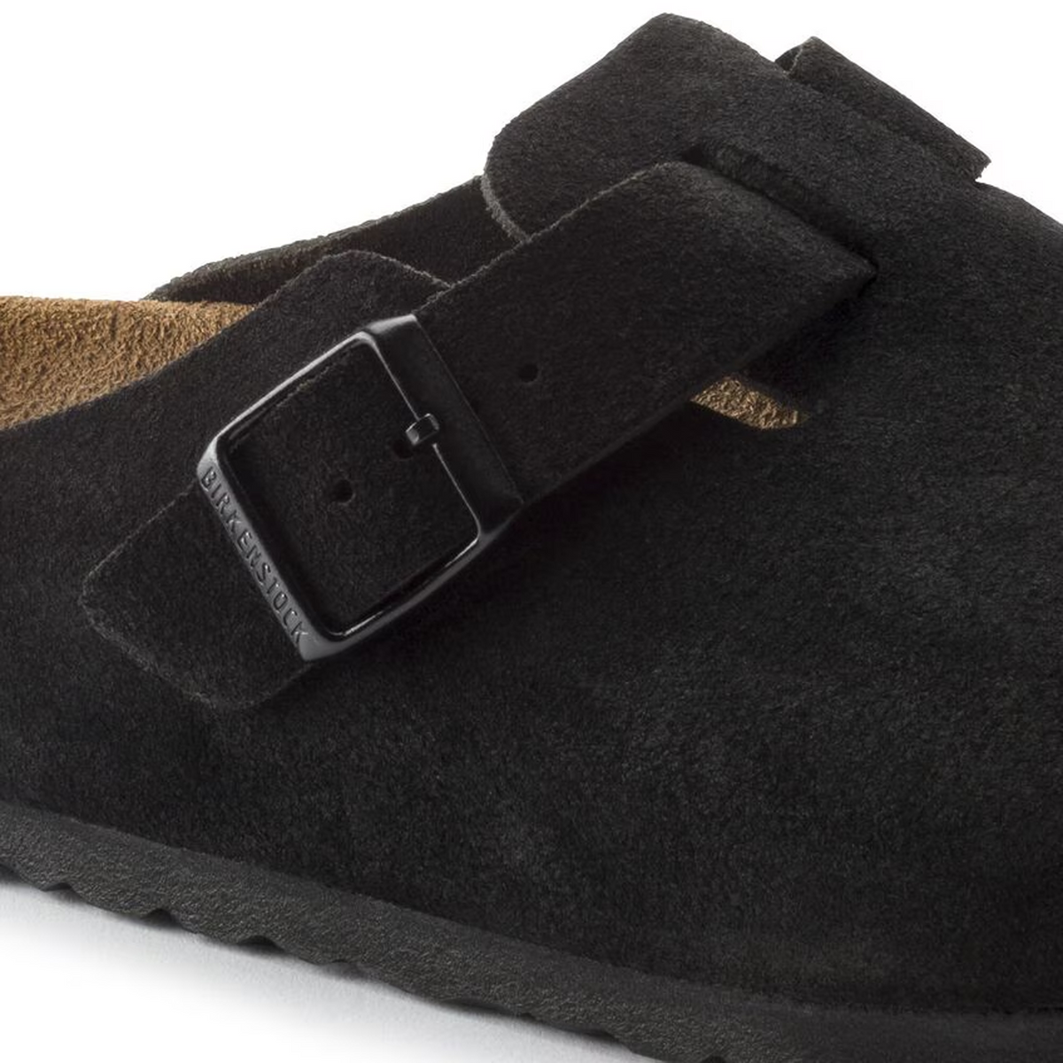 Birkenstock Boston Soft Footbed Narrow Clog (Unisex) - Black Suede