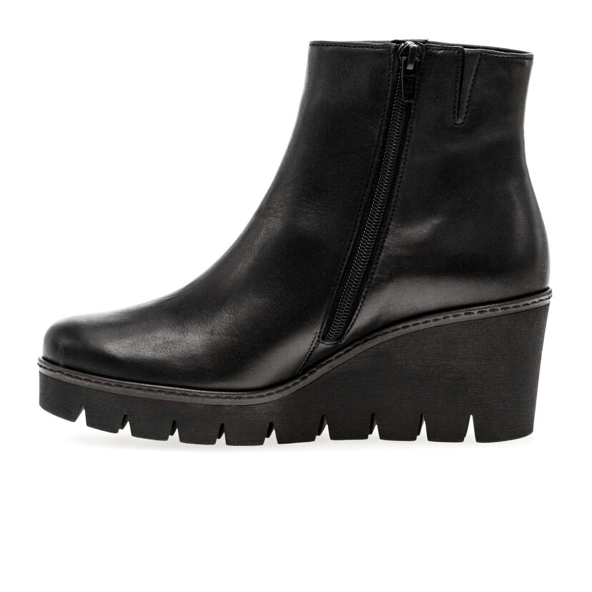 Gabor 780 Wedge Boot (Women) - Schwarz Leather Boots - Fashion - Wedge - The Heel Shoe Fitters