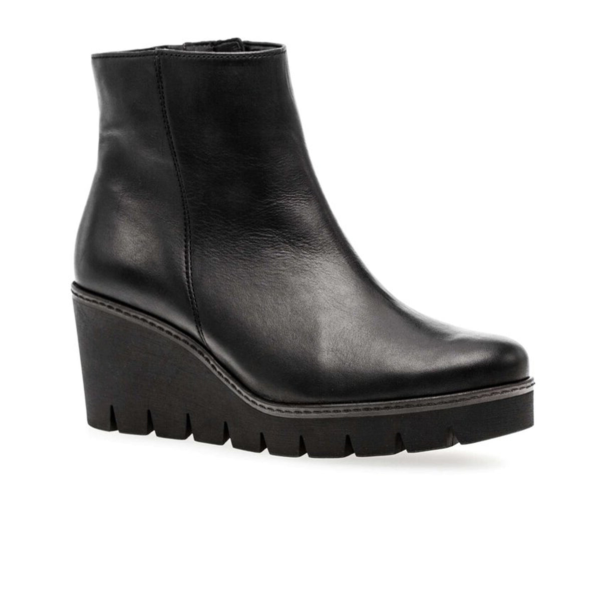 Gabor 780 Wedge Boot (Women) - Schwarz Leather Boots - Fashion - Wedge - The Heel Shoe Fitters