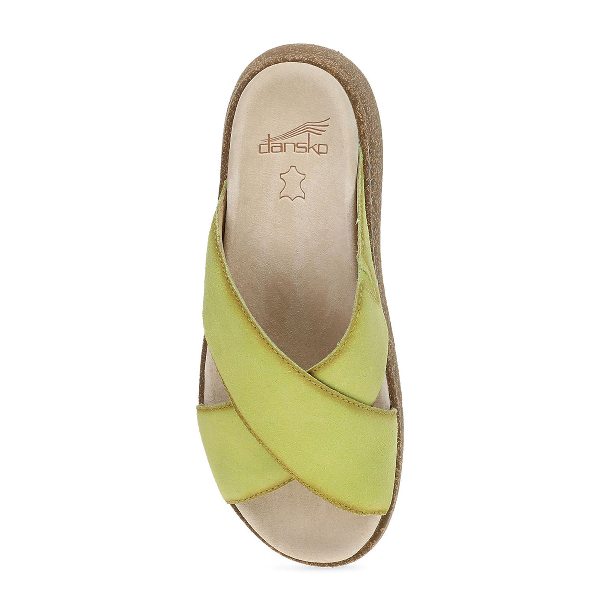 Dansko Bridget Slide Sandal (Women) - Lime Burnished Suede Sandal - Slide - The Heel Shoe Fitters