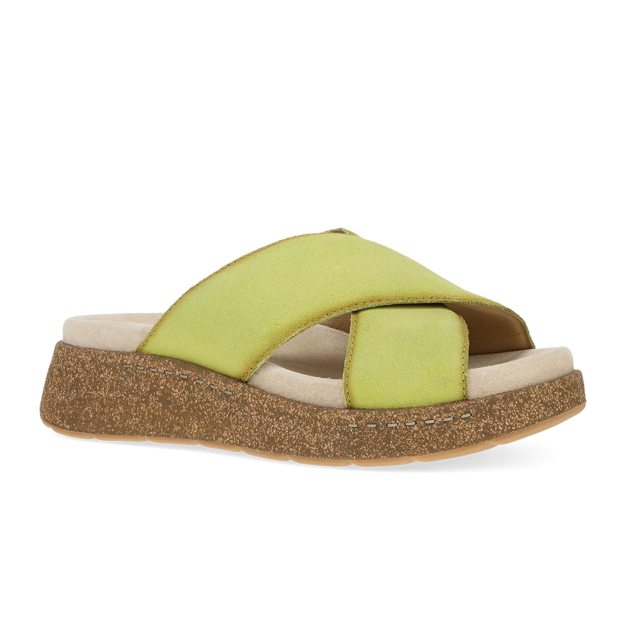 Dansko Bridget Slide Sandal (Women) - Lime Burnished Suede Sandal - Slide - The Heel Shoe Fitters