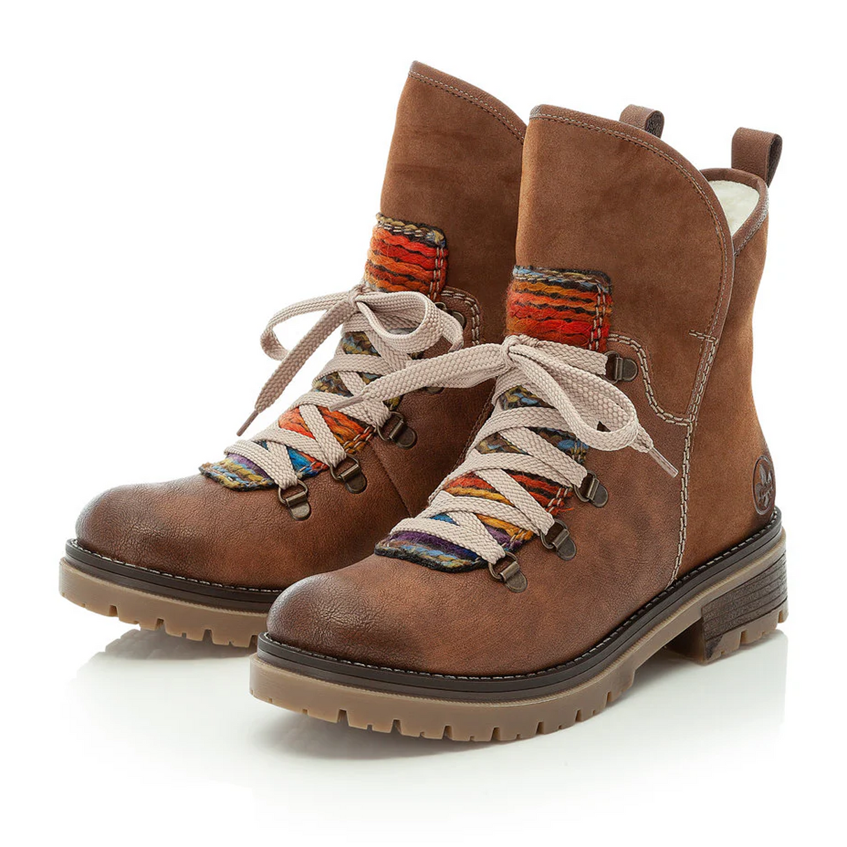 Rieker Peggy 70733-22 Mid Boot (Women) - Brown/Multi Boots - Fashion - Mid Boot - The Heel Shoe Fitters