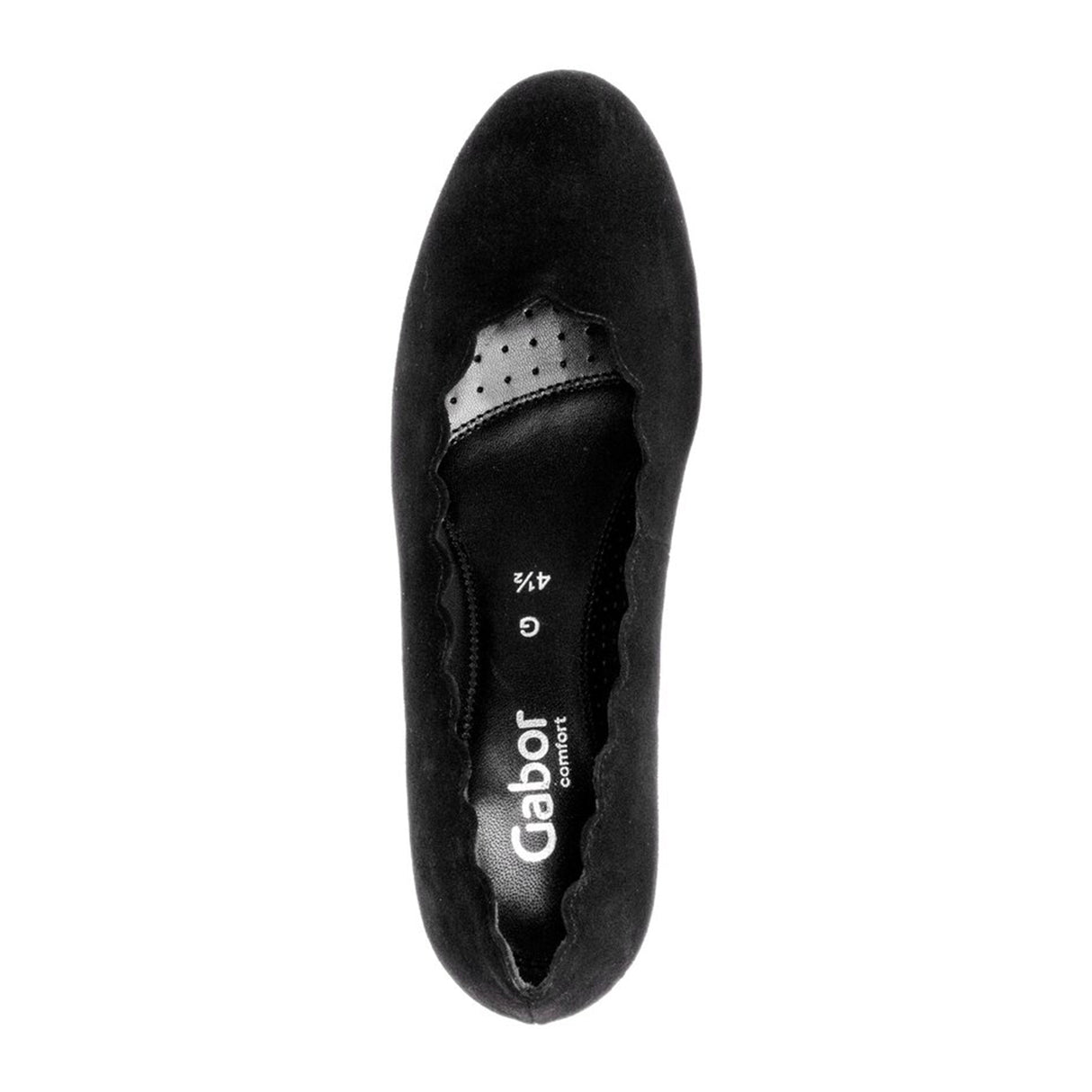 Gabor 221 Scalloped Pump (Women) - Black Suede Dress-Casual - Heels - The Heel Shoe Fitters