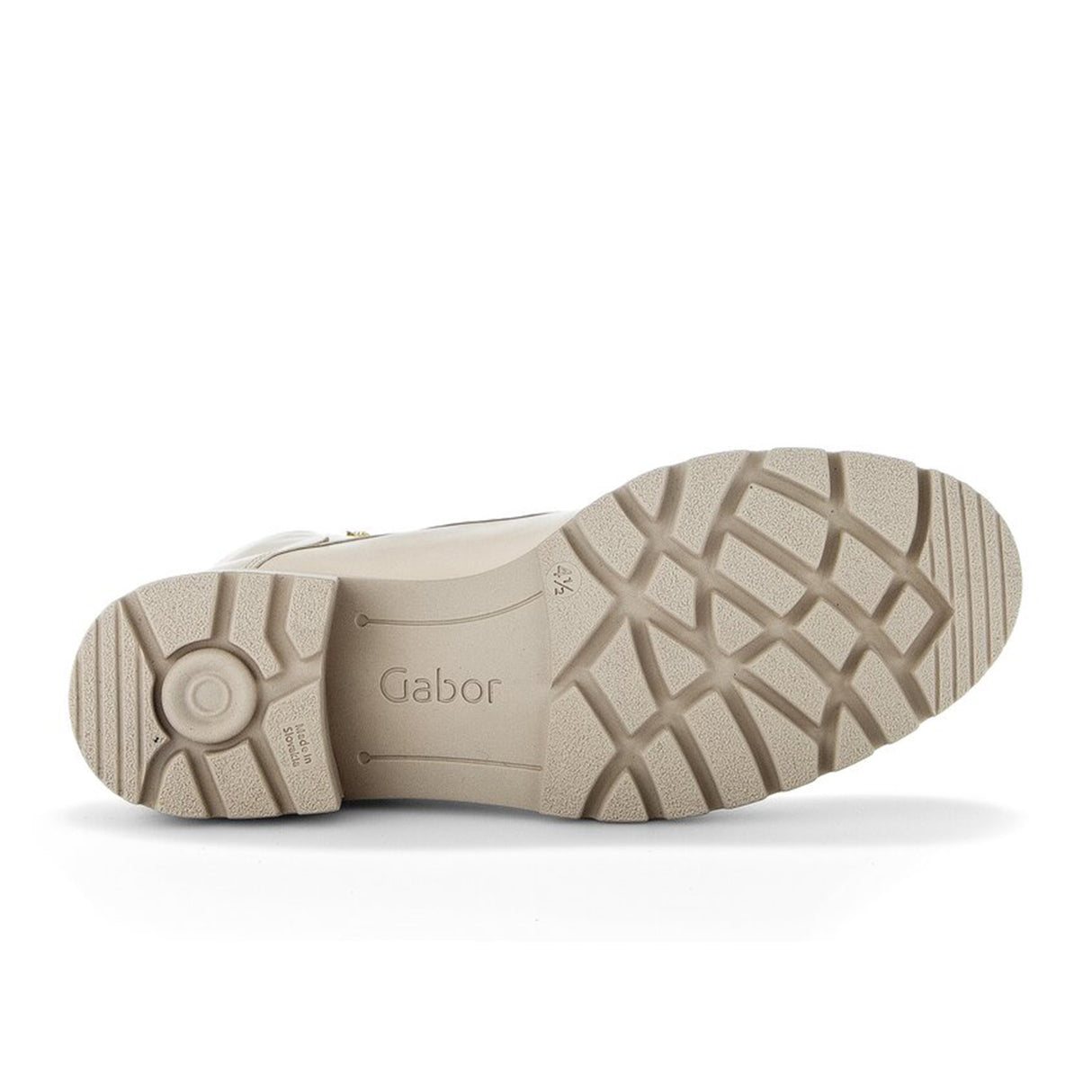 Gabor 785 Zip Combat Boot (Women) - Ivory Leather Boots - Fashion - Mid Boot - The Heel Shoe Fitters