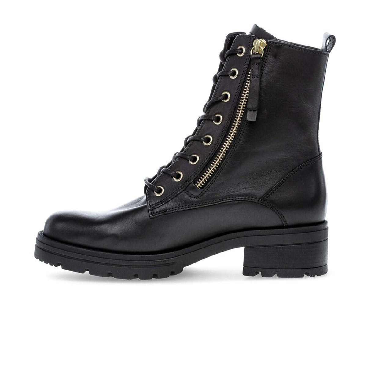 Gabor 785 Zip Combat Boot (Women) - Schwarz Boots - Fashion - Mid Boot - The Heel Shoe Fitters