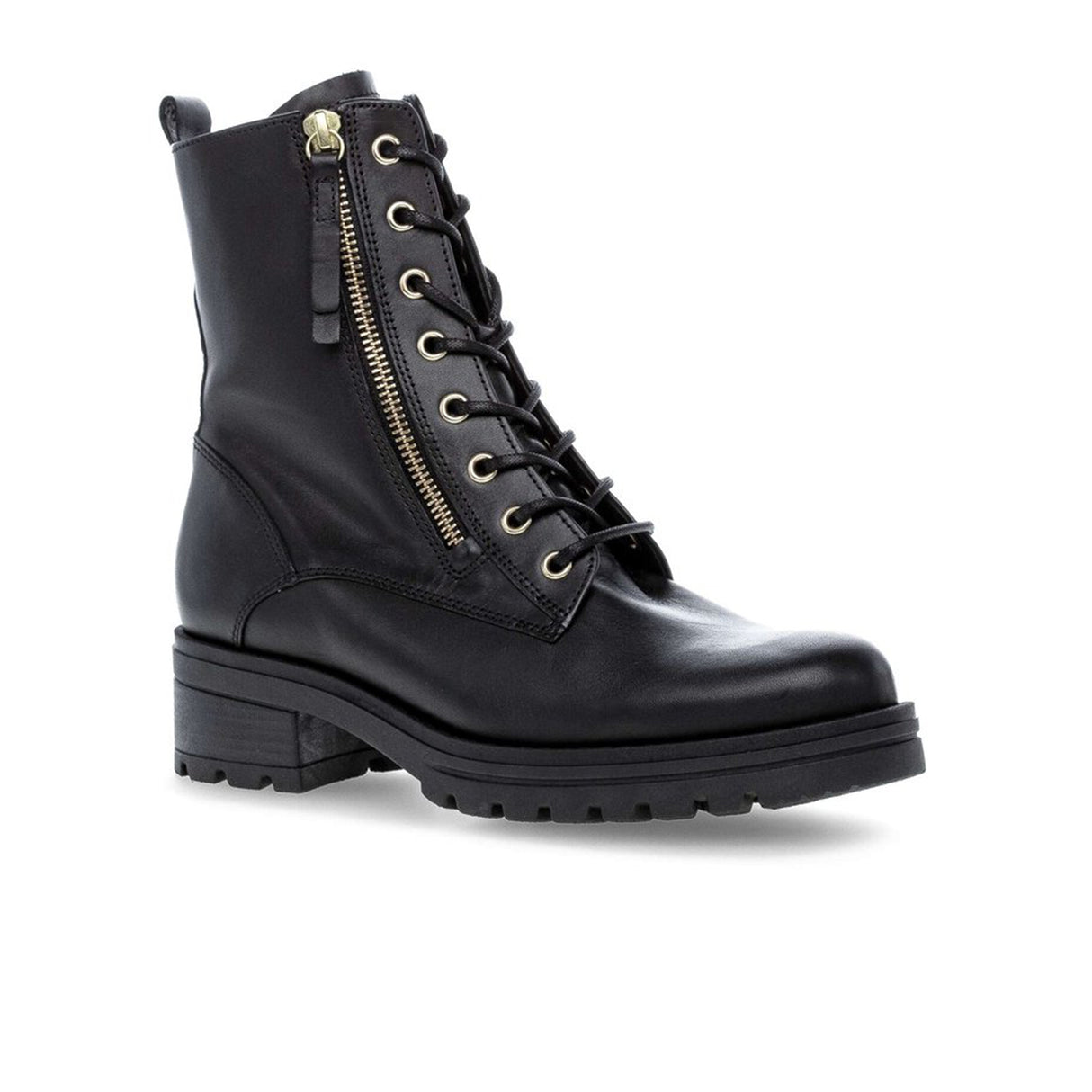 Gabor 785 Zip Combat Boot (Women) - Schwarz Boots - Fashion - Mid Boot - The Heel Shoe Fitters