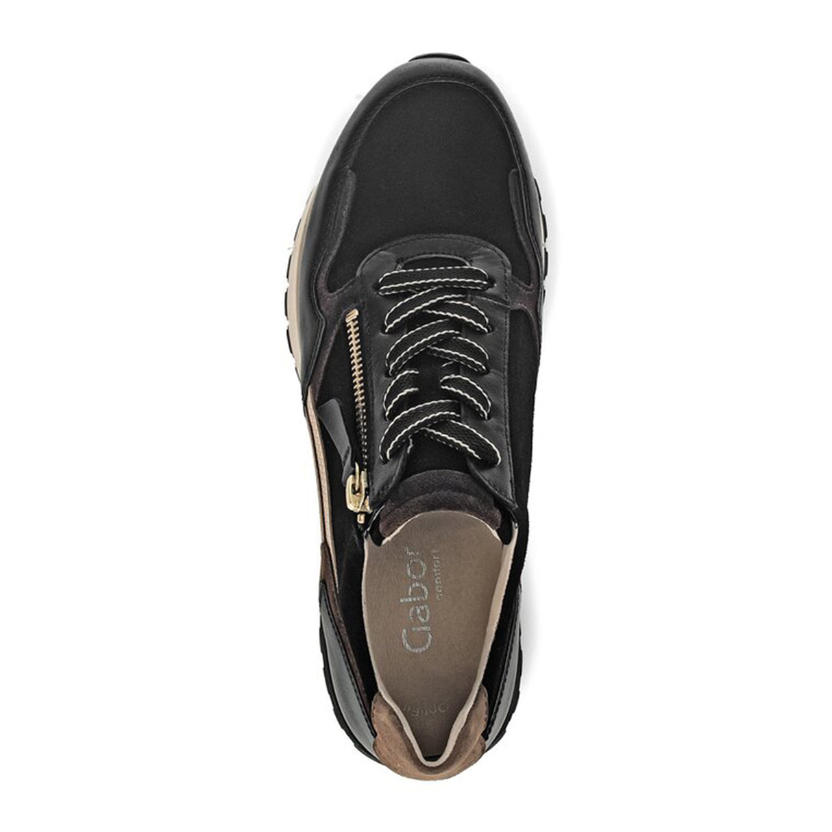 Gabor 378 Kinsey Sneaker (Women) - Schwarz/Whiskey Athletic - Athleisure - The Heel Shoe Fitters