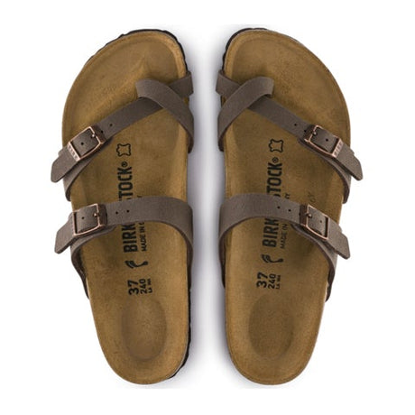 Birkenstock Mayari Birkibuc Narrow Thong Sandal (Women) - Mocha Sandals - Thong - The Heel Shoe Fitters