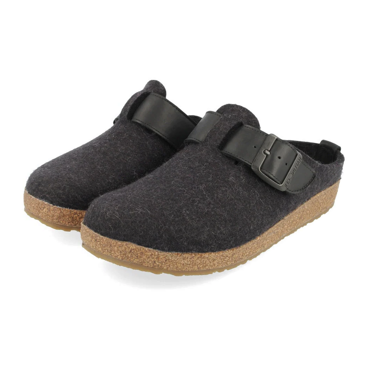 Haflinger Buckle Clog (Unisex) - Charcoal Dress-Casual - Clogs & Mules - The Heel Shoe Fitters