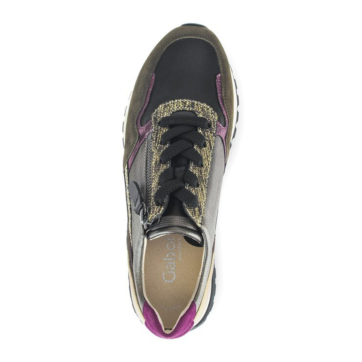 Gabor 378 Kinsey Sneaker (Women) - Triton/Velour/Schwarz Athletic - Casual - Lace Up - The Heel Shoe Fitters