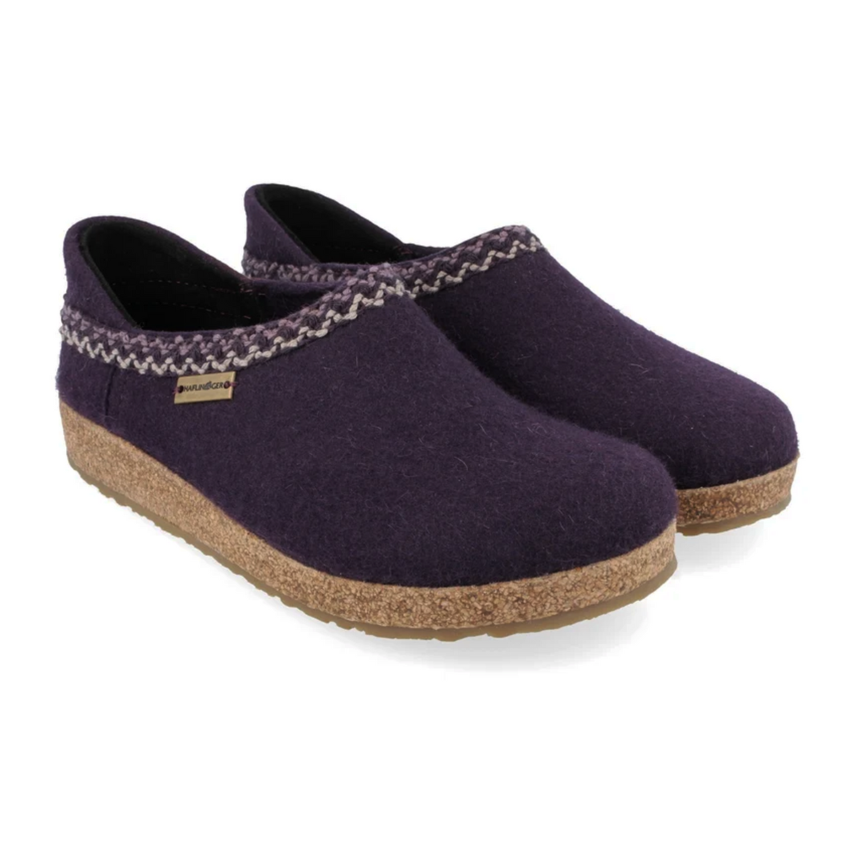 Haflinger GZH Zig Zag Clog (Unisex) - Eggplant
