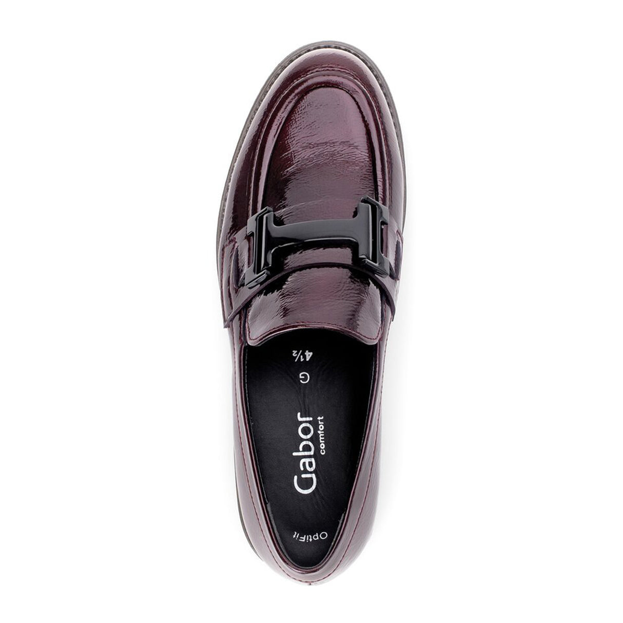 Gabor 452 City Loafer (Women) - Rock Lack/Burgundy Patent Dress-Casual - Loafers - The Heel Shoe Fitters