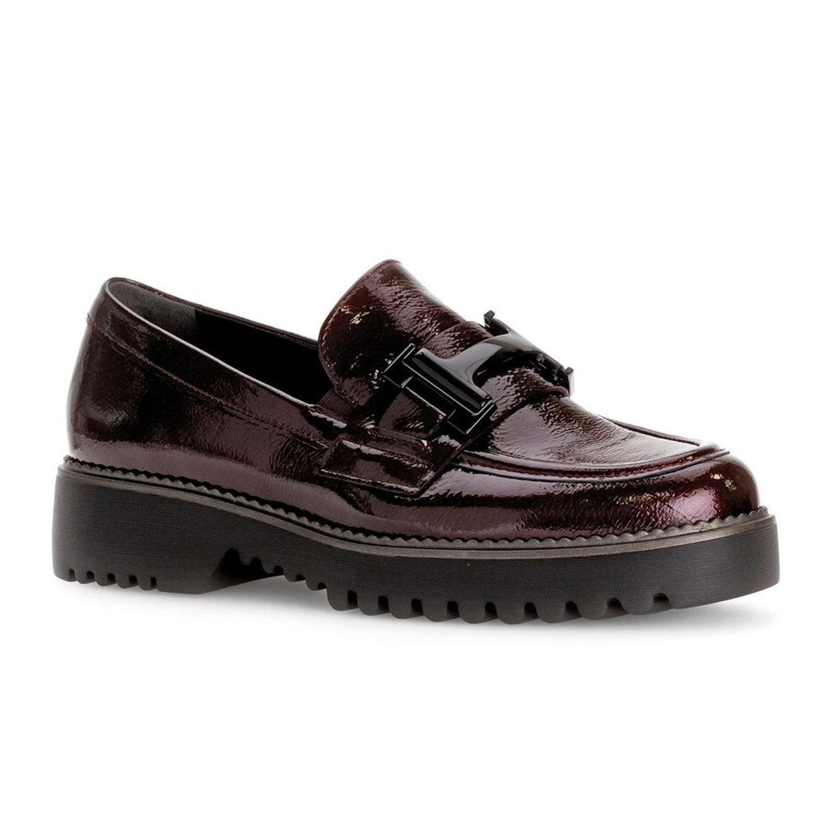 Gabor 452 City Loafer (Women) - Rock Lack/Burgundy Patent Dress-Casual - Loafers - The Heel Shoe Fitters
